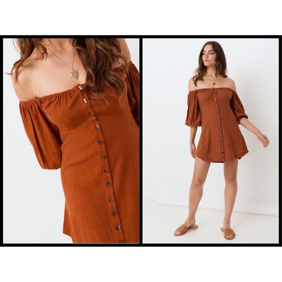 💕SPELL & THE GYPSY💕 Rani Mini Dress ~ Copper Medium M NWT - Picture 5 of 16